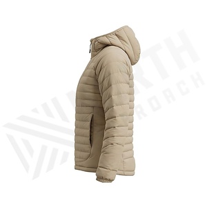Hooded Quilted Jacket Women Winter Full Sleeve Polyester Filling Solid Color Zipper Closure Regular Length - Product Image 3