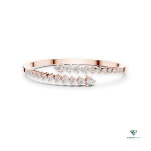 1.96 CT Rose <b>Gold</b> Round Lab Grown Diamond Bypass Bracelet in 18K <b>Solid</b> <b>Gold</b> - Product Image 1