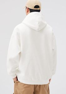 <b>Pullover</b> <b>Men</b> Hoodie Solid Plain Custom Hooded Sweatshirt Heavyweight Fleece Hoodie Kangaroo Pocket 100% Cotton Blend Relaxed Fit - Product Image 2