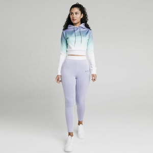 Womens Custom Made Sportswear 100% Cotton Fitness Tracksuit Two Piece <b>Set</b> Plus Size Jogging Printed Athletic Wear Oem Odm - Product Image 5