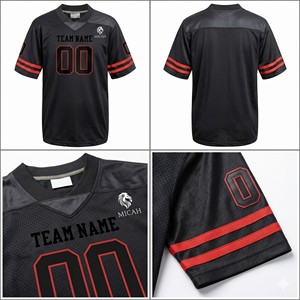 Camiseta de Fútbol Americano Personalizada Unisex con Cuello en V, Manga Corta, Absorbente de Humedad, Poliéster, Logotipo Frontal, Uniformes de Equipo, Servicio OEM - Product Image 4