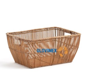 Cesta de Almacenamiento Rústica de Bambú y Ratán Hecha a Mano, Ecológica, Organizador Tejido a Mano para Cocina, Baño y Lavandería por Vietrustic - Product Image 6