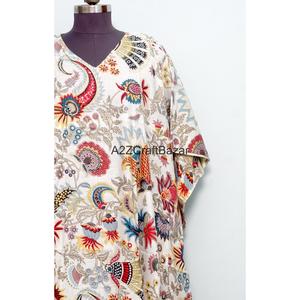 ชุดเดรสยาวแม็กซี่ผ้าฝ้ายอินเดียพิมพ์ลายสวยงาม 100% สำหรับผู้หญิง สวมใส่สบายๆ ในฤดูร้อน ลายพิมพ์บล็อกแบบดั้งเดิม เป็นมิตรกับสิ่งแวดล้อม - Product Image 2