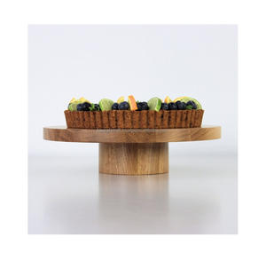 Elegante soporte de pastel de madera de acacia Fantástico estilo de cúpula rústica con patas de resina inastillables Herramientas de pastel de madera natural - Product Image 1