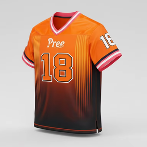 Maillot de football américain personnalisé à manches courtes en polyester respirant avec numéro brodé pour entraînement d'équipe, pour hommes et femmes - Product Image 5