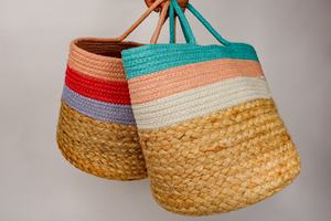 ตะกร้าจู๊ตถักมือผสมฝ้าย สำหรับเก็บของตกแต่งบ้าน ขายส่ง B2B - Product Image 2