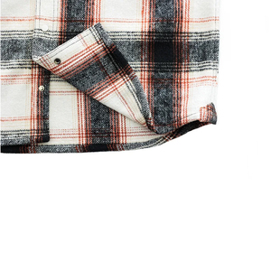 Camisa con Capucha de Corte Holgado con Bordado Personalizado OEM, 100% Algodón Suave, Camisa de Franela Tejida, Camisa Clásica con Capucha a Cuadros - Product Image 4