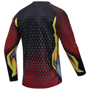 Maillot de course à manches longues imprimé, respirant, coupe-vent, séchage rapide, grande taille, polyester/coton, pour hommes - Vêtements de course cycliste et automobile - Product Image 6