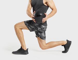 Men Casual <b>Mid</b> Breathable Solid Knee 5 Inch Inseam Custom Heat-Transfer Printing Streetwear Double <b>Layer</b> Basketball Mesh Shorts - Product Image 2