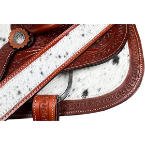 Selle d'équitation western en cuir véritable, équipement de cowboy personnalisé avec artisanat de qualité supérieure et décorations artisanales - Product Image 6