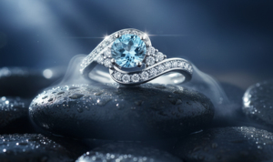 <b>Blue</b> Topaz <b>Ring</b> for Women Natural Gemstone Classic Style Daily Wear Wedding Engagement - Product Image 2