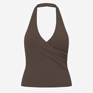 เสื้อกล้ามทรง Racerback สำหรับผู้หญิง เนื้อผ้านุ่ม ระบายอากาศได้ดี มีดีเทลรูระบายอากาศและโลโก้ด้านหน้า เหมาะสำหรับออกกำลังกาย โยคะ และฟิตเนส - Product Image 4