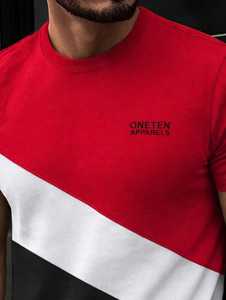 T-shirt da uomo <span class=keywords><strong>NASA</strong></span> in maglia a blocchi di colore, a maniche corte, girocollo, con logo frontale, motivo sportivo, traspirante, 100% cotone - Product Image 5