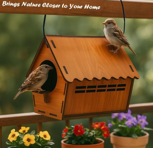Casa para Pájaros de Madera MDF Hecha a Mano, Refugio Decorativo para Pájaros para Jardín, Balcón y Decoración del Hogar al Aire Libre - Product Image 4