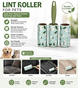 Rouleau anti-poils réutilisable pour animaux domestiques, éliminateur de poils de chien et de chat pour vêtements, meubles et canapés, fournisseur en gros - Product Image 4