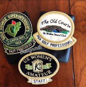 Badge brodé à la main en fil de métal, patchs personnalisés pour événements de club de golf - Product Image 3