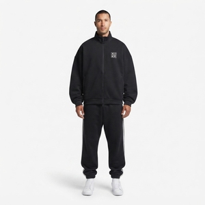 OEM Men's <b>Retro</b> Baggy <b>Tracksuit</b> 310GSM Breathable Tech Fleece Solid Cotton/Polyester Blend Custom Front 3-Stripe Streetwear - Product Image 1