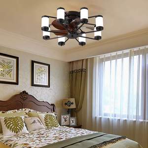 <b>Modern</b> 22-Inch LED <b>Ceiling</b> <b>Fan</b> <b>with</b> Cylindrical <b>Light</b> Fixtures 5-Blade <b>Fan</b> for Bedroom Living Room Home Decor - Product Image 4