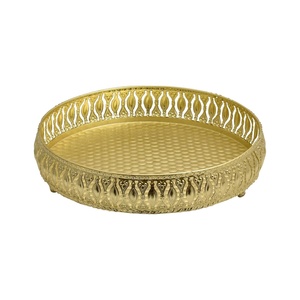 ถาดโลหะทรงสี่เหลี่ยมผืนผ้าชุบทองโบราณลายดีไซเนอร์ พร้อมหูจับ สำหรับบรรจุภัณฑ์ของขวัญงานแต่งงานในโอกาสพิเศษ - Product Image 3