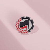 Broches en émail anti-fascistes personnalisées, motif drapeau noir et rouge, pour garder la paix, badges de revers, bijoux en métal, lettres, cadeau pour amis