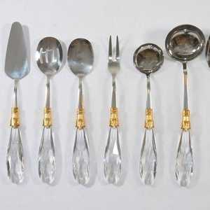 Ensemble de couverts en métal poli miroir, 5 pièces, designs personnalisables, avec manches en résine verte, pour fêtes et décoration de table - Product Image 2