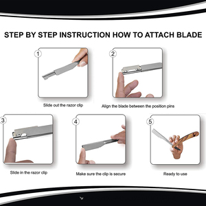 Navajas de Afeitar Profesionales para Barbería, Navajas de Afeitar Plegables con Forma de Cuchilla Recta - Product Image 4