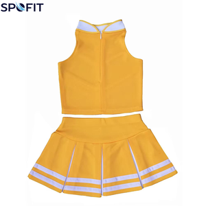 Ensembles d'uniformes de cheerleading pour femmes de haute qualité, écologiques, à séchage rapide, légers, couleur unie, 100% polyester, couleurs personnalisables - Product Image 3
