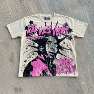 Custom Oversized <b>Graphic</b> T Shirt Streetwear Cotton Puff Print <b>Vintage</b> Washed <b>Tee</b> OEM ODM Unisex Fashion Apparel - Product Image 4