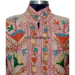 Veste bomber pour femme en coton 100% pur, broderie Suzani faite à la main, motif floral, avec tissu TNT doux pour le printemps/l'hiver - Product Image 3