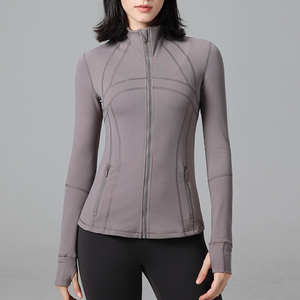 High Elastic Women <b>Yoga</b> <b>Jacket</b> Workout Sports Gym Fitness Wear Quick Dry Running Top Long Sleeve Activewear Wholesale <b>Jacket</b> - Product Image 3