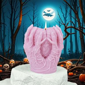 Molde de Silicona para Velas de Yeso con Forma de Mano Sosteniendo un Corazón, Decoración de Halloween, Hecho a Mano - Product Image 3