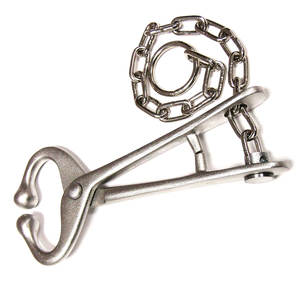 Pinza de nariz de toro de acero inoxidable de 7.5 pulgadas con cadena de 13.5 pulgadas, instrumento veterinario de acero inoxidable de alta resistencia para ganado bovino - Product Image 3