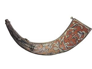 Cuerno para beber de cerámica con vaso vikingo festivo hecho a mano para hidromiel y cerveza para fiestas navideñas y saludos festivos - Product Image 6