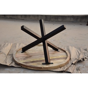 Tavolo da Pranzo Pieghevole in Legno Massiccio Stile Industriale Vintage Fatto a Mano per Sala da Pranzo, Ristorante e Appartamento - Product Image 3