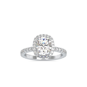 S925 Silver <b>Cushion</b> Shape Diamond Accent Wedding <b>Statement</b> Women Moissanite Ring - Product Image 3