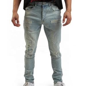 New 2026 Factory-Made Lose Fit Men's Jeans Washable and Breathable Skinny <b>Stretch</b> Design for Spring Wear Distressed pants - Product Image 4