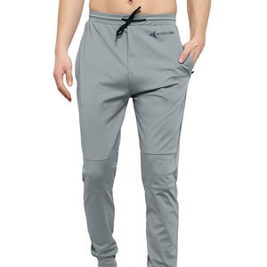 DAIZEN STAR Men's Gray Quick Dry Polyester/Cotton Sweatpants Elastic Waist Drawstring Casual Joggers Side Pockets Midweight - Product Image 1