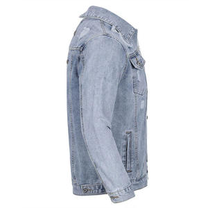 Veste en jean bicolore pour homme, style boutonné, 100 % coton, coupe classique, modèle haut de gamme - Product Image 6