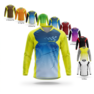 Maillot de motocross personnalisé imprimé numériquement, manches longues, respirant, séchage rapide, maillot de cyclisme, maillot de course tout-terrain, maillot de moto tout-terrain pour hommes - Product Image 1