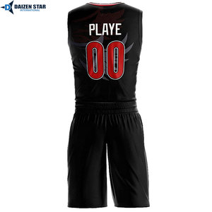 Custom Basketball Jersey Set Black Pink V-Neck Sleeveless Heat-Transfer Printed Polyester Mesh Moisture Wicking Quick Dry - Product Image 6