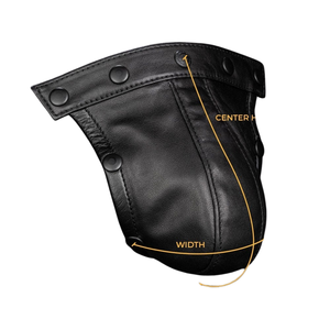 กางเกงในชาย MR-S-LEATHER สีดำ หนังแท้ แบบ Thong ประดับหมุด ทรง Low-rise สไตล์เฟติช สีพื้น ดีไซน์ลายทอ - Product Image 3