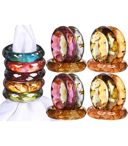 Anillos de Servilleta de Resina con Diseño de Vino en Metal, Disponibles en Varios Colores, Anillos de Servilleta Modernos a un Precio Increíble - Product Image 6