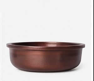 Fregadero Redondo de Cobre Vintage, Hecho a Mano con Acabado Martillado, Lavabo Rústico sin Tapa ni Asas, Diseño Metálico - Product Image 6