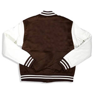 Chaqueta Varsity de Lana para Hombre, Talla Grande, Forro Acolchado de Invierno, Ropa Deportiva Informal Cálida, Mangas de Cuero, Chaquetas Varsity de Lana - Product Image 2