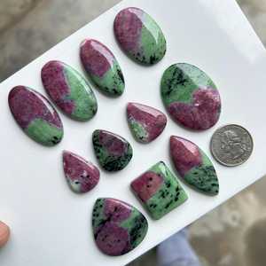 Rare Natural Ruby in Zoisite Cabochon Mixed Shapes Wholesale Bulk Loose Gemstone for Jewelry Making By MAHNAJ GEMS - Product Image 2