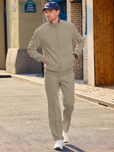 Men Casual Tracksuit 2 Piece <b>Matching</b> <b>Set</b> Full Zip Sweatshirt and <b>Joggers</b> Bulk Order - Product Image 4