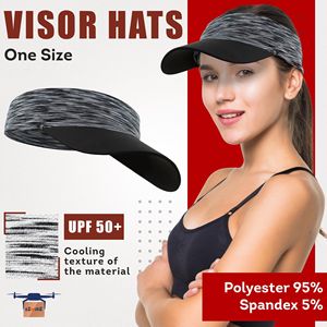 Sombreros de visera de cebra negra para mujer con banda elástica, ligeros y absorbentes para correr en verano, parte superior abierta con talla única para hombres - Product Image 2