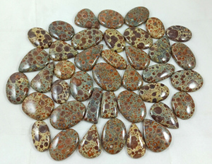 Loose Gemstones Bulk Supplier Natural Asteroid Jasper Cabochons Faceted Stones Healing Crystals Wholesale India - Product Image 1