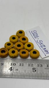 Perles en verre jaunes vieillies en forme de pneu, style vintage, pour la fabrication de bijoux, composants artisanaux, fournisseur en gros - Product Image 3