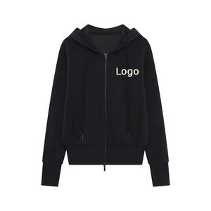 Sudadera con Capucha Unisex Negra, Color Sólido, Algodón French Terry, Casual, Transpirable, Resistente al Viento, Corte Regular, Ropa de Invierno - Product Image 1